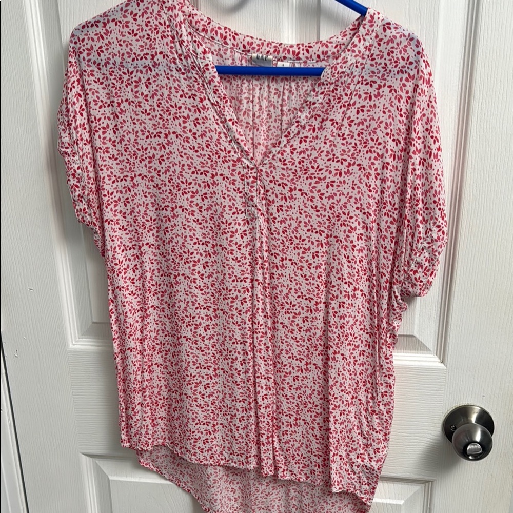 GAP Red and White Speckled Blouse